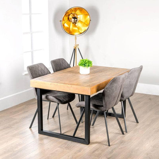 Lincoln Extending Table & 4 Toronto Grey Chairs