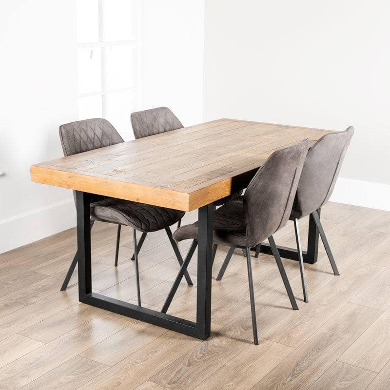 Lincoln Fixed Table & 4 Toronto Grey Chairs