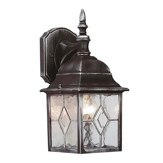 Malmo Lead Effect Lantern - Silver & Black