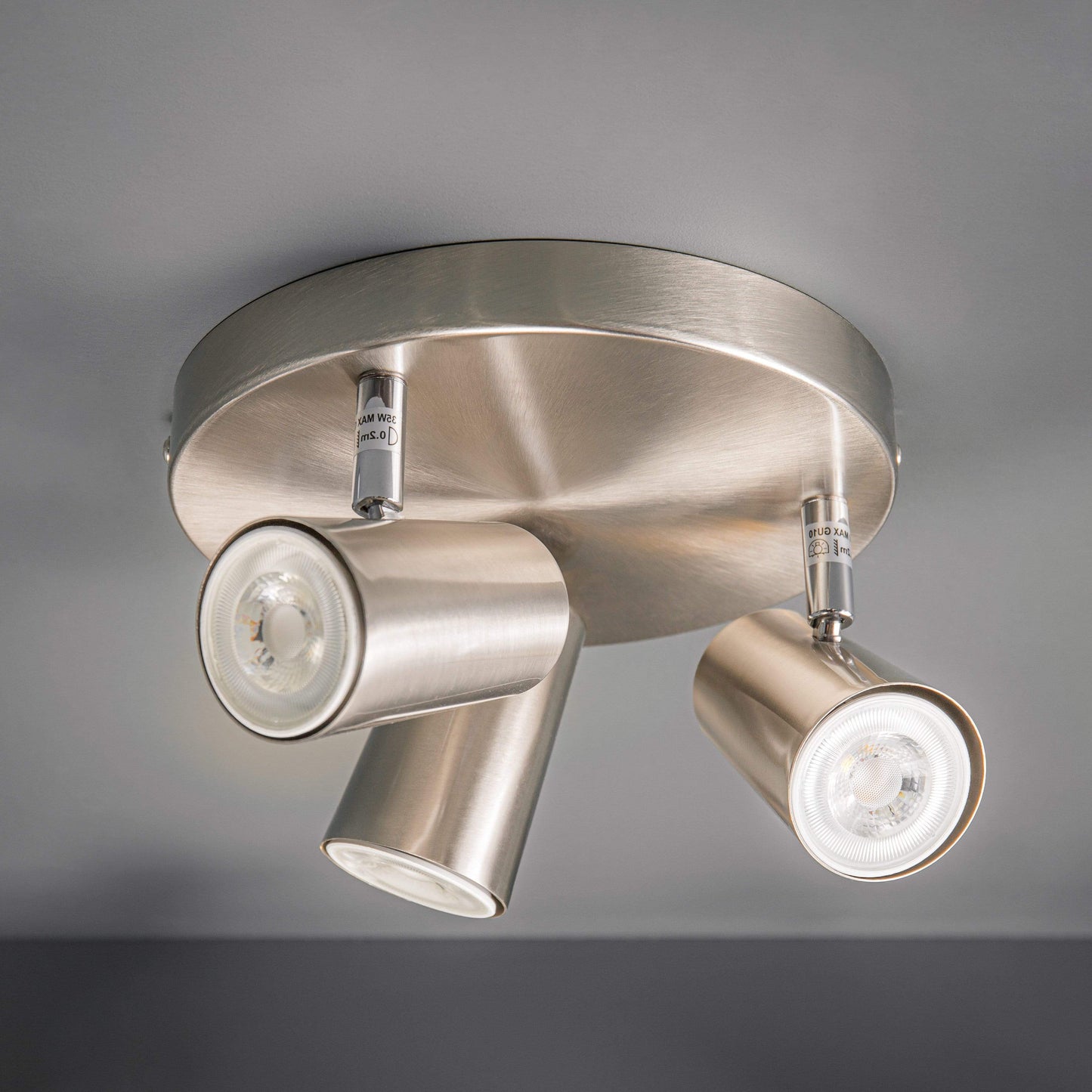 Marseille Triple Spotlight Satin Nickel Ceiling Light