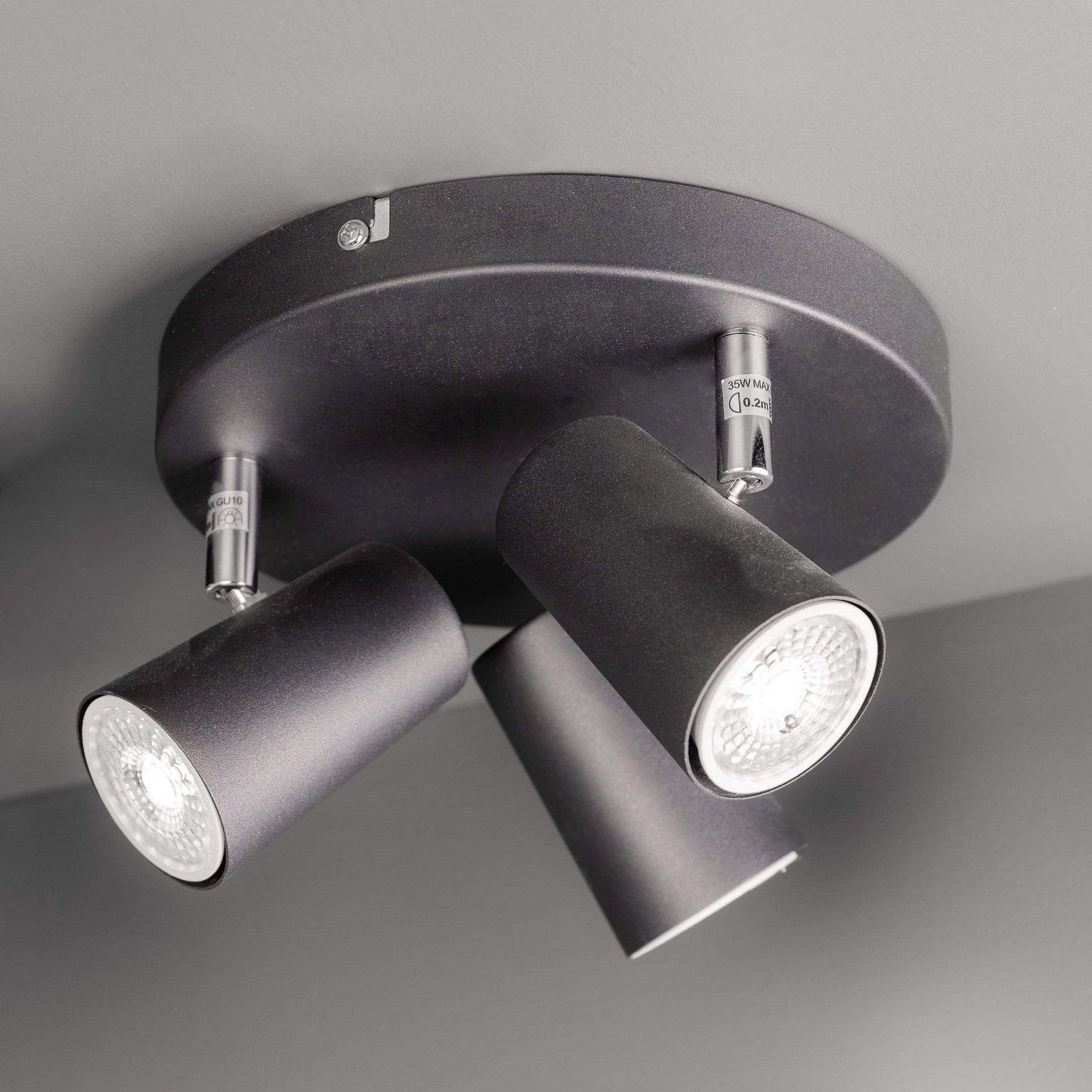 Marseille 3 Light Black Spotlight Ceiling Light