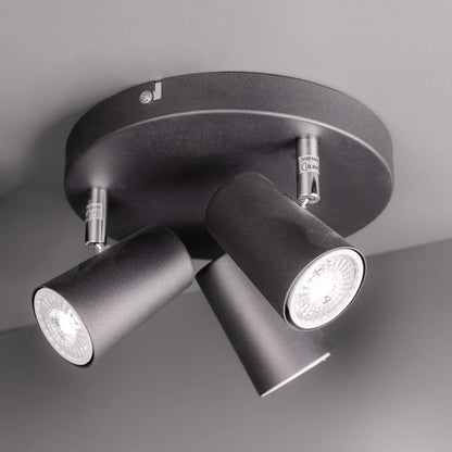 Marseille 3 Light Black Spotlight Ceiling Light