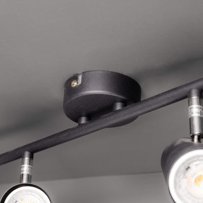 Marseille 4 Light Black Spotlight Bar Ceiling Light