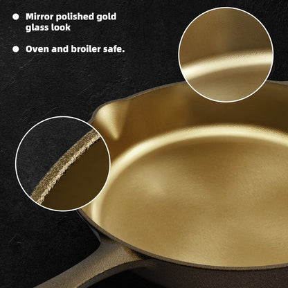 iLiving Seasoned Modern Heirloom Mirror Polished Cast Iron Skillet Pan 12 (2.7/3.7L)
