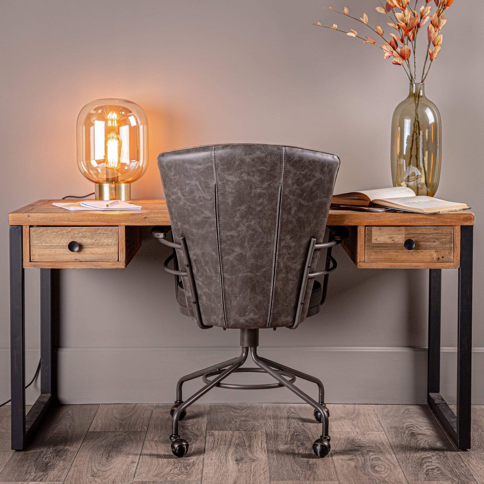 Lincoln Rustic Oak Desk