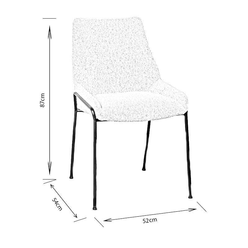 Lindsey Boucle Chair - Grey