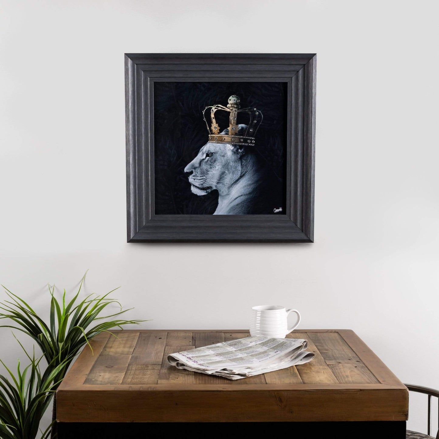 Lion Queen Small Framed Picture 55 x 55cm