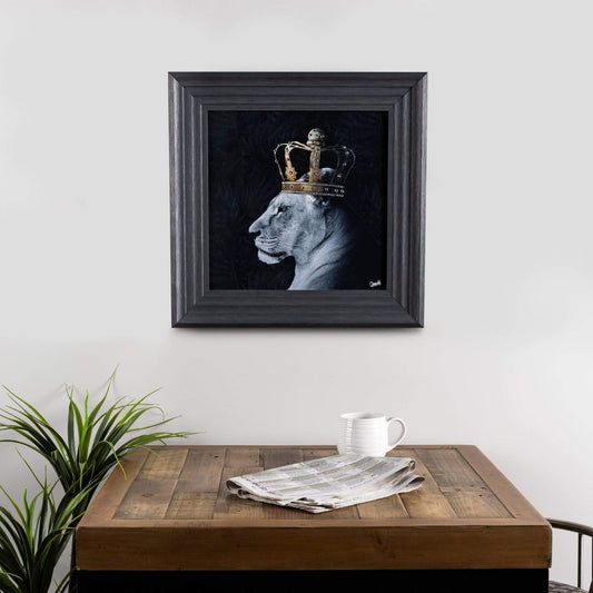 Lion Queen Small Framed Picture 55 x 55cm