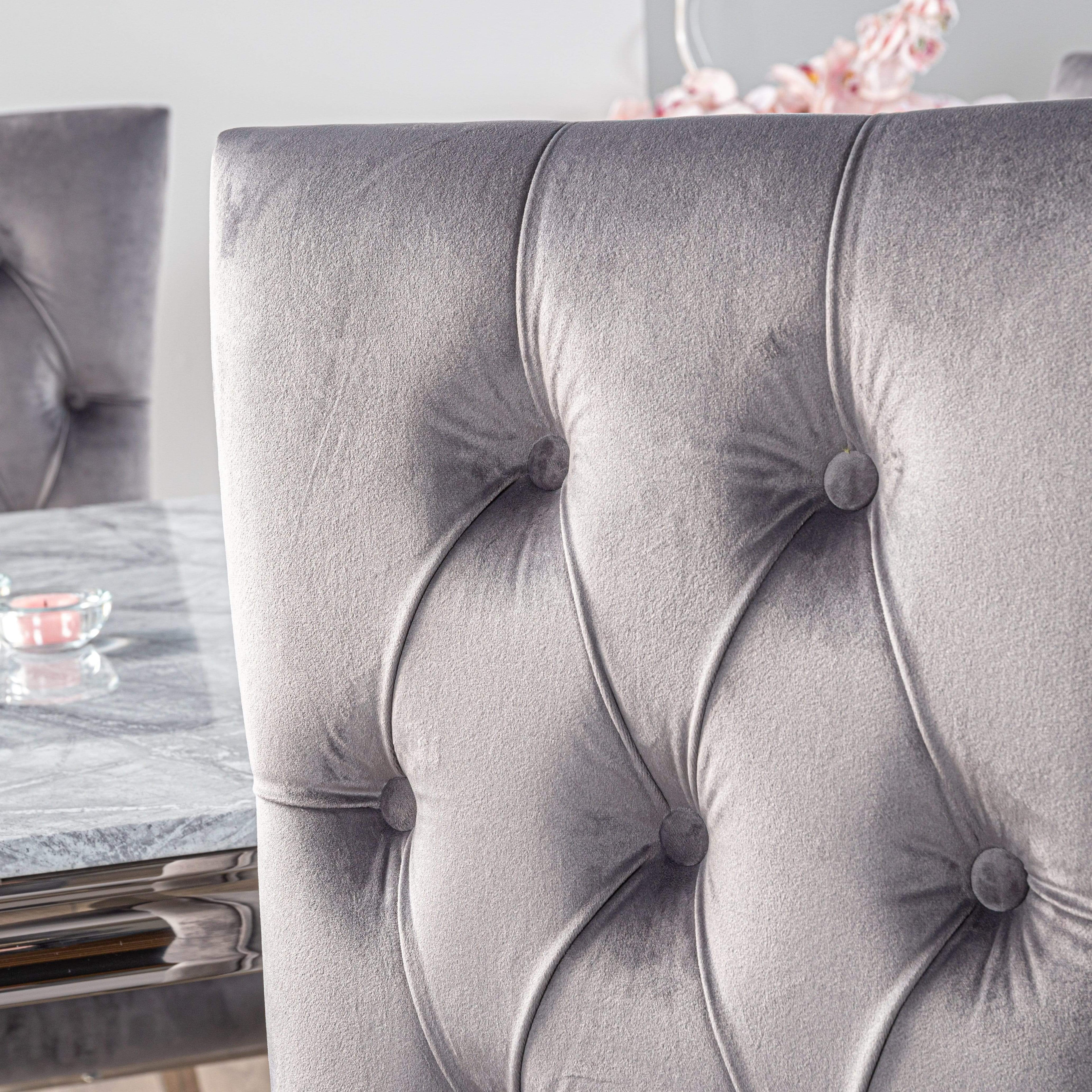 Square Louis Marble Dining Table Set And 4 Palermo Chairs