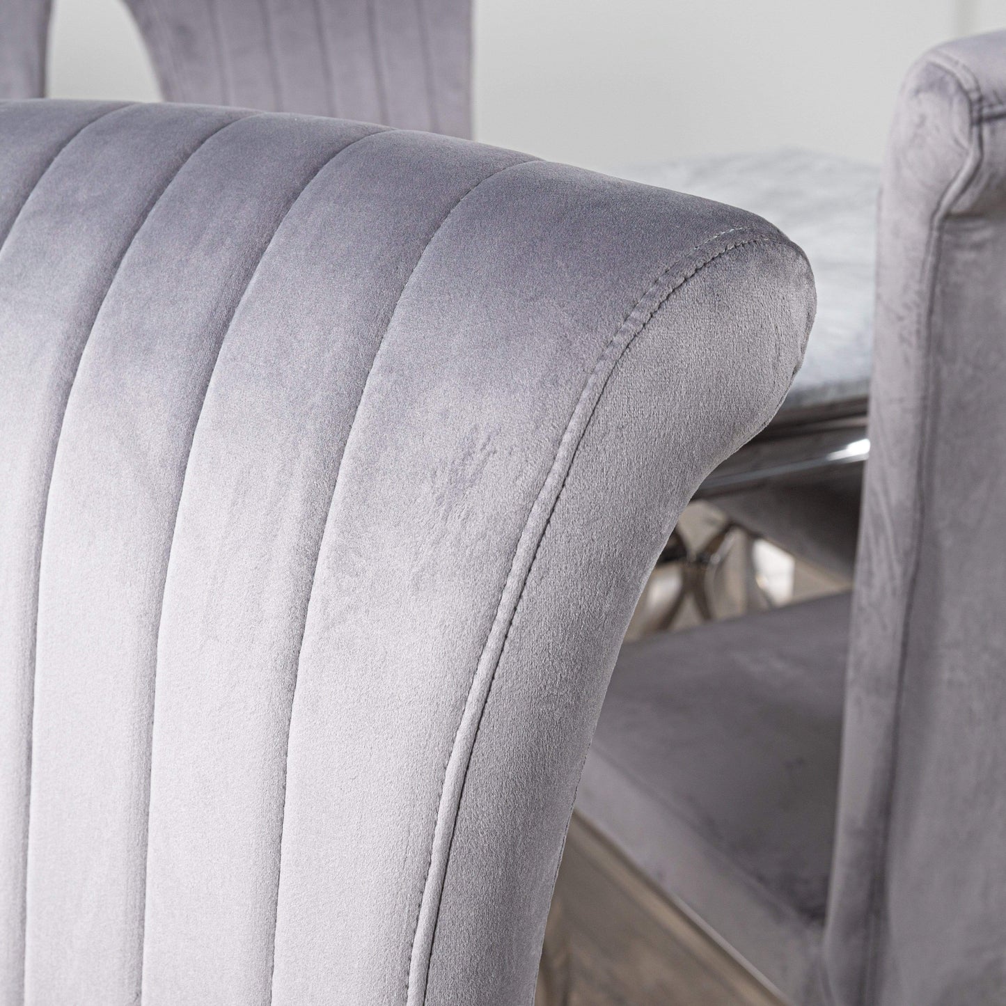 Louis Marble Table And 6 Nicole Chairs Dining Set