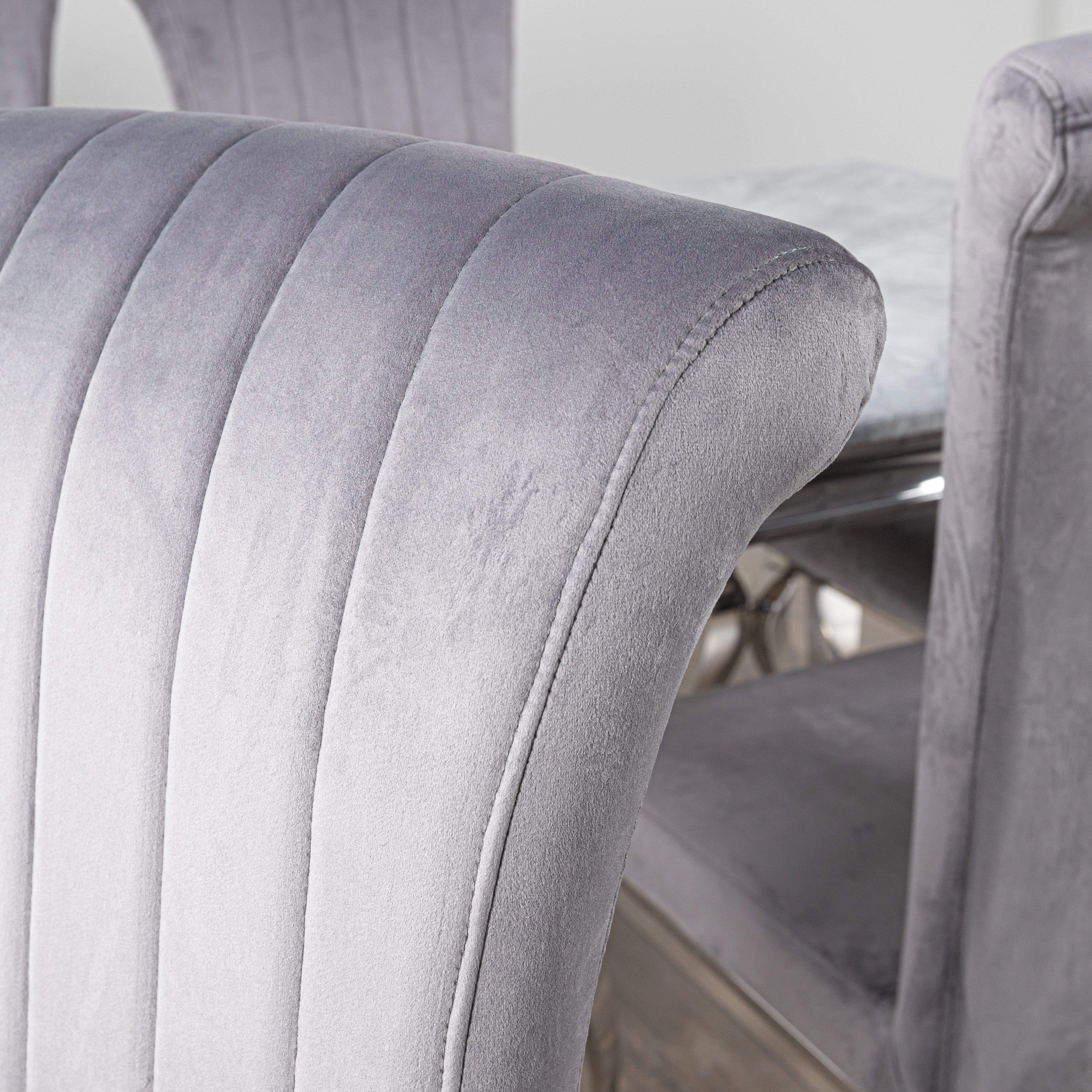 Louis Marble Table And 6 Nicole Chairs Dining Set