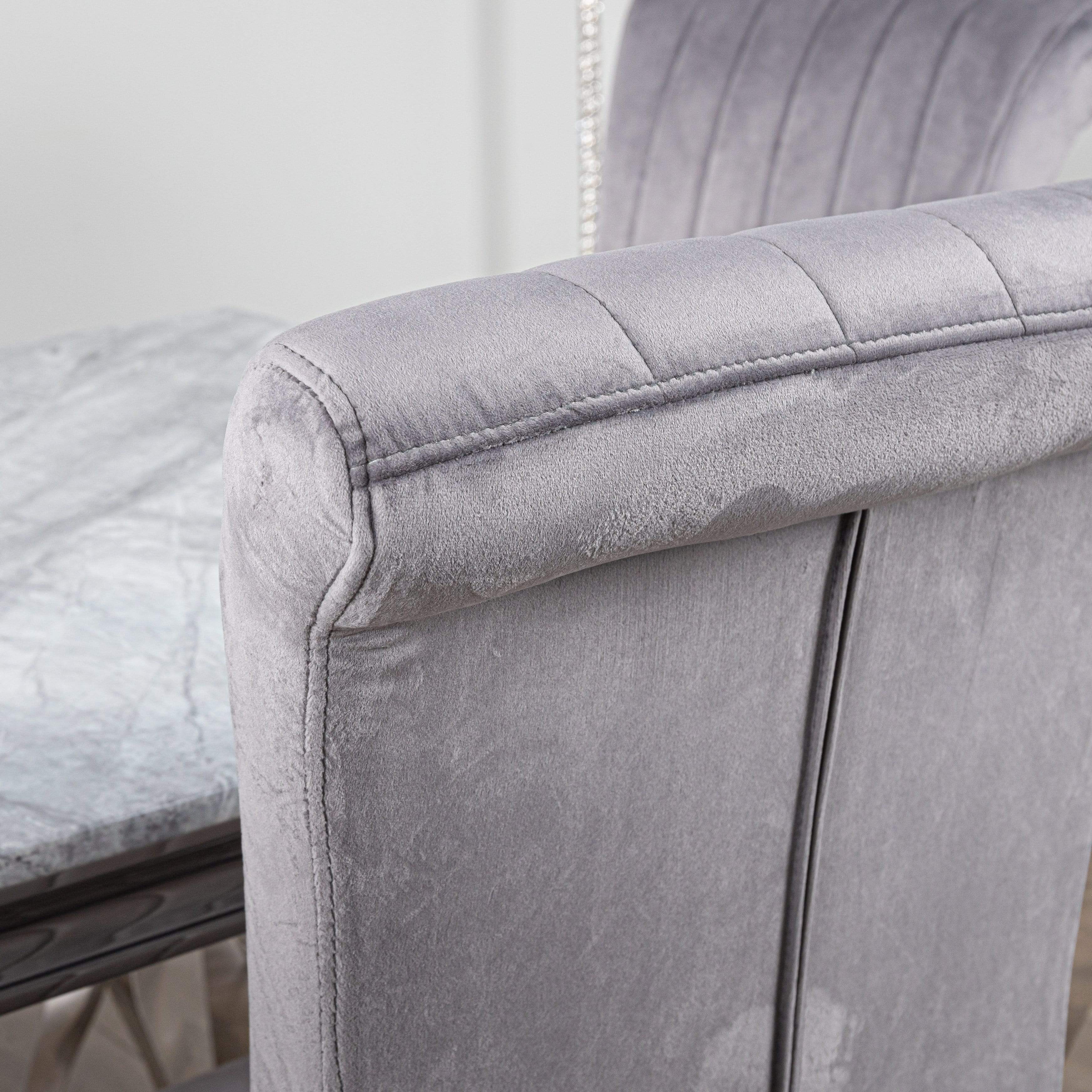 Louis Marble Table And 6 Nicole Chairs Dining Set