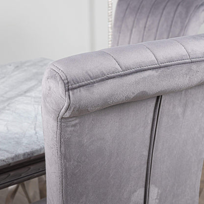 Louis Marble Table And 6 Nicole Chairs Dining Set