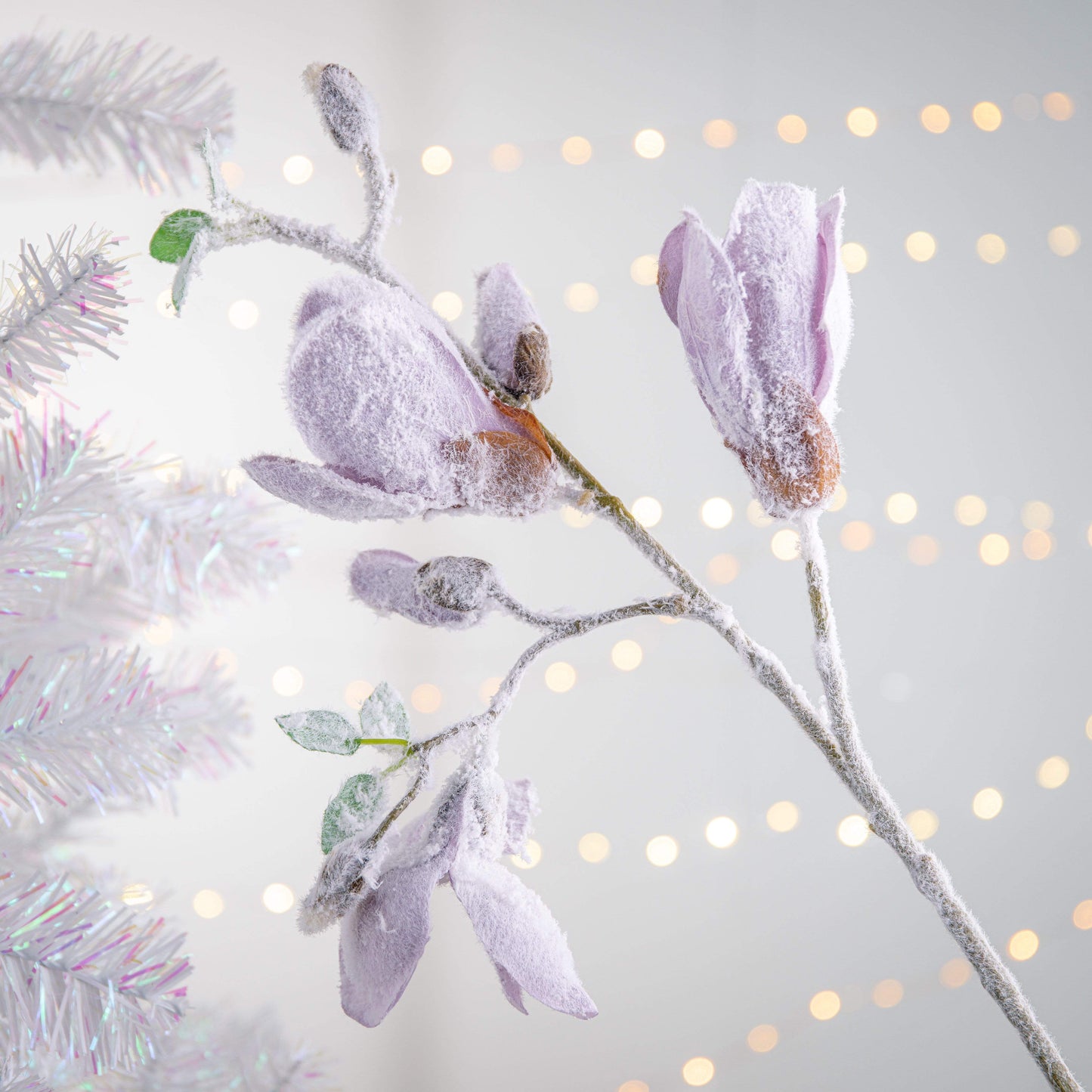 Magnolia Spray Lilac Christmas Flower 50cm