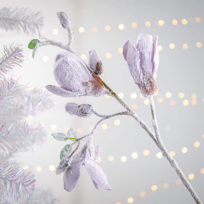 Magnolia Spray Lilac Christmas Flower 50cm