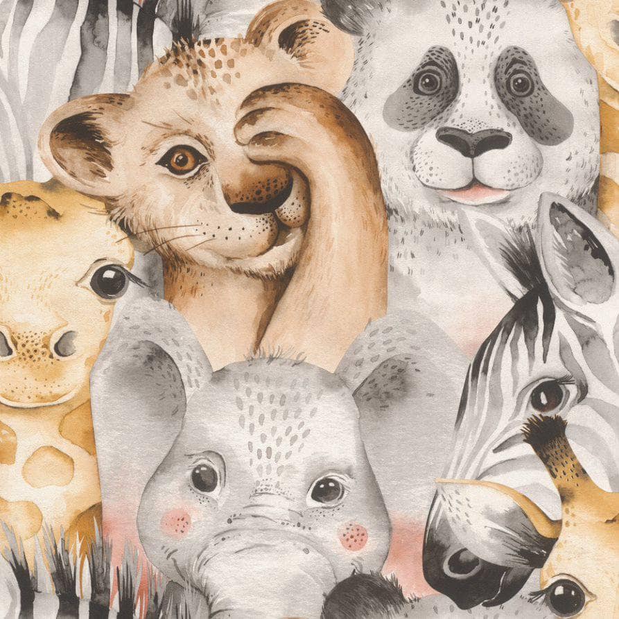 Rasch Emporium Bambino Zoo Animals Multicoloured Wallpaper - 252521