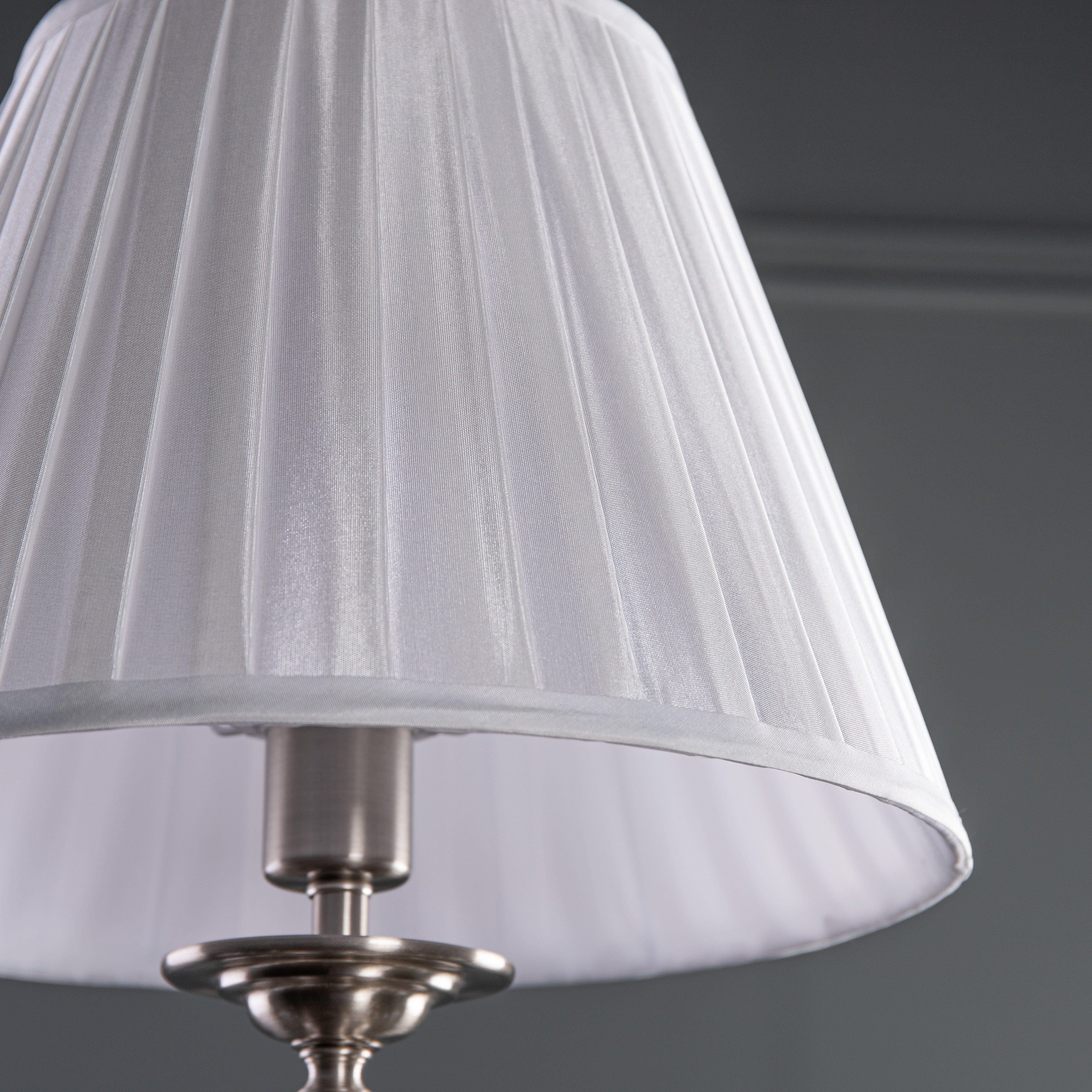 Siam Table Lamp Complete With Shade Satin Chrome