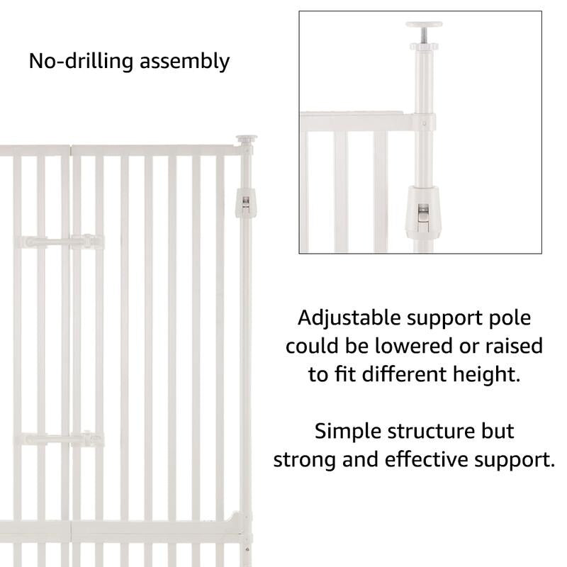 Barrière pour animaux de compagnie unipaws extra haute pour chats, 74 pouces de hauteur, avec portes et serrures