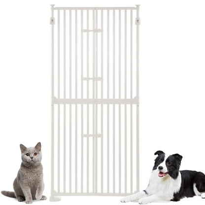 Barrière pour animaux de compagnie unipaws extra haute pour chats, 74 pouces de hauteur, avec portes et serrures