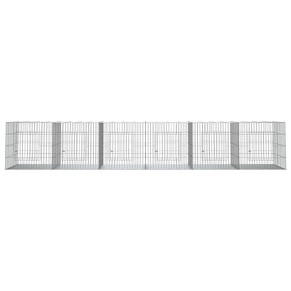 vidaXL 3-Panel Rabbit Cage Animal Hutch Playpen Enclosure Galvanized Iron
