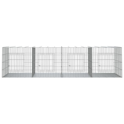 vidaXL 3-Panel Rabbit Cage Animal Hutch Playpen Enclosure Galvanized Iron