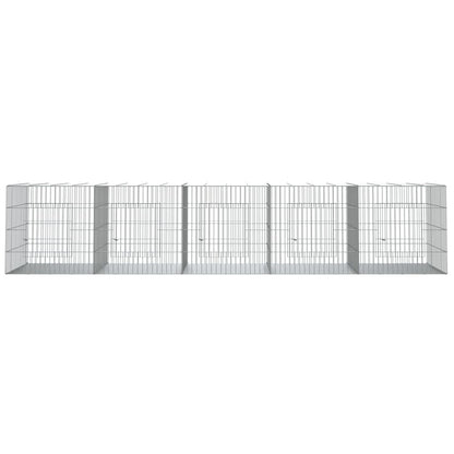 vidaXL 3-Panel Rabbit Cage Animal Hutch Playpen Enclosure Galvanized Iron