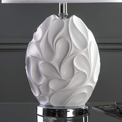 Teruel Table Lamp White Oval Complete With Shade